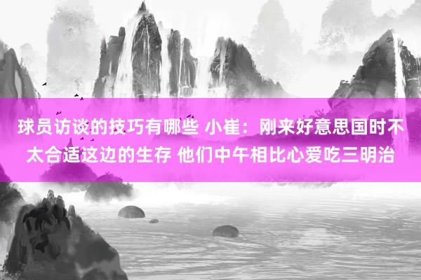 球员访谈的技巧有哪些 小崔：刚来好意思国时不太合适这边的生存 他们中午相比心爱吃三明治