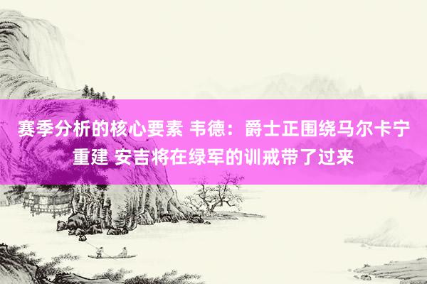 赛季分析的核心要素 韦德：爵士正围绕马尔卡宁重建 安吉将在绿军的训戒带了过来