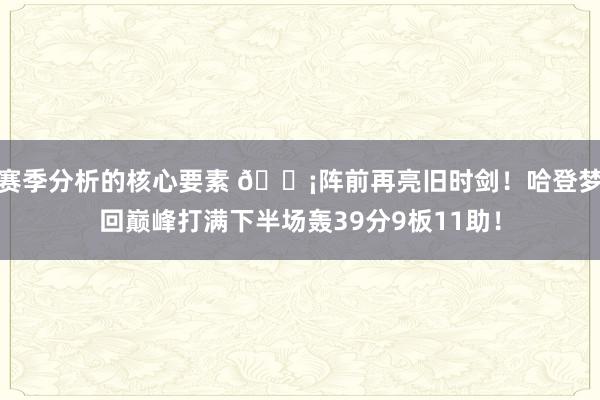 赛季分析的核心要素 🗡阵前再亮旧时剑！哈登梦回巅峰打满下半场轰39分9板11助！