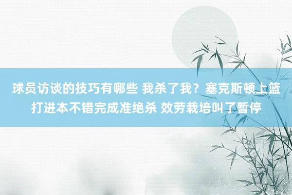 球员访谈的技巧有哪些 我杀了我？塞克斯顿上篮打进本不错完成准绝杀 效劳栽培叫了暂停