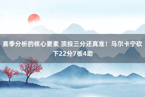 赛季分析的核心要素 顶投三分还真准！马尔卡宁砍下22分7板4助