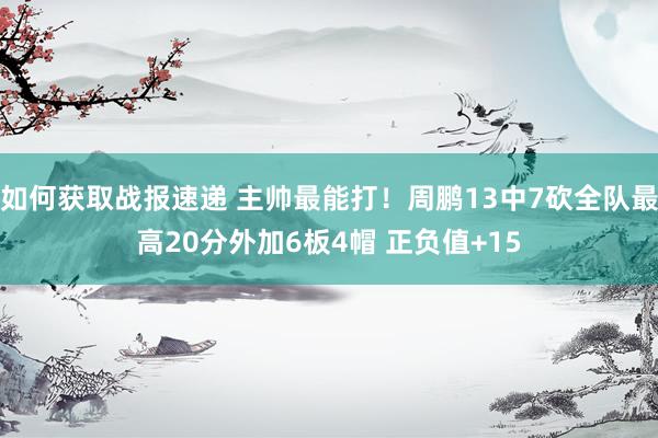 如何获取战报速递 主帅最能打！周鹏13中7砍全队最高20分外加6板4帽 正负值+15