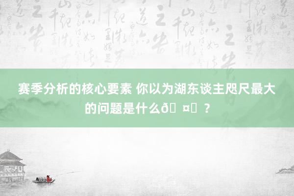 赛季分析的核心要素 你以为湖东谈主咫尺最大的问题是什么🤔？