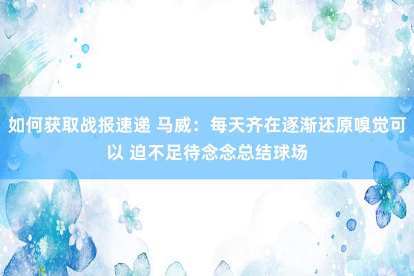 如何获取战报速递 马威：每天齐在逐渐还原嗅觉可以 迫不足待念念总结球场